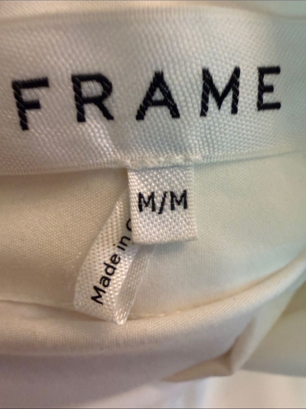 Frame Margot Short Puff-Sleeve Cotton Top White Mockneck - Picture 6 of 7